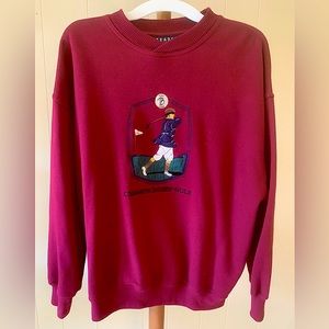 80s/90s Trader Bay Golf Themed Pullover Sweatshirt Size XL
